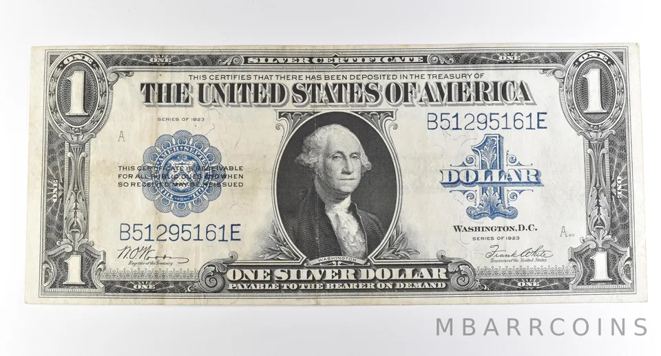 1923 $1 Silver Certificate Large Note Blue Seal *3698