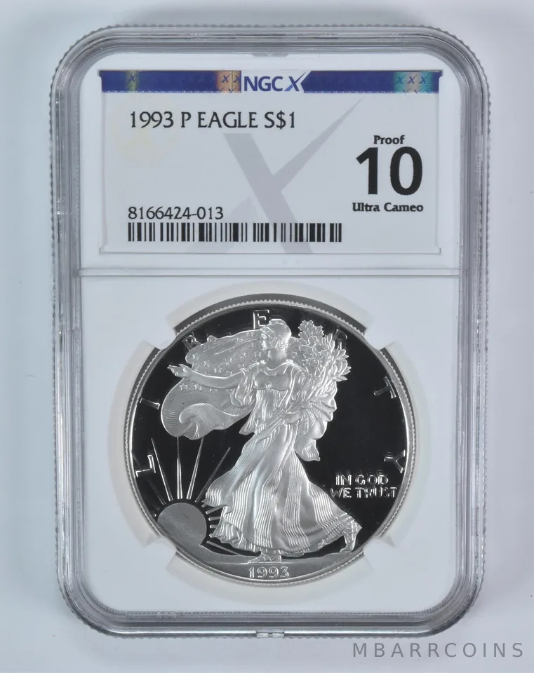 1993-P American Silver Eagle Proof 10 NGC X