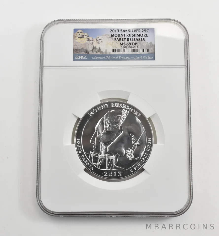 2013 5 Oz Silver Quarter America The Beautiful Mount Rushmore MS69 DPL NGC *1645
