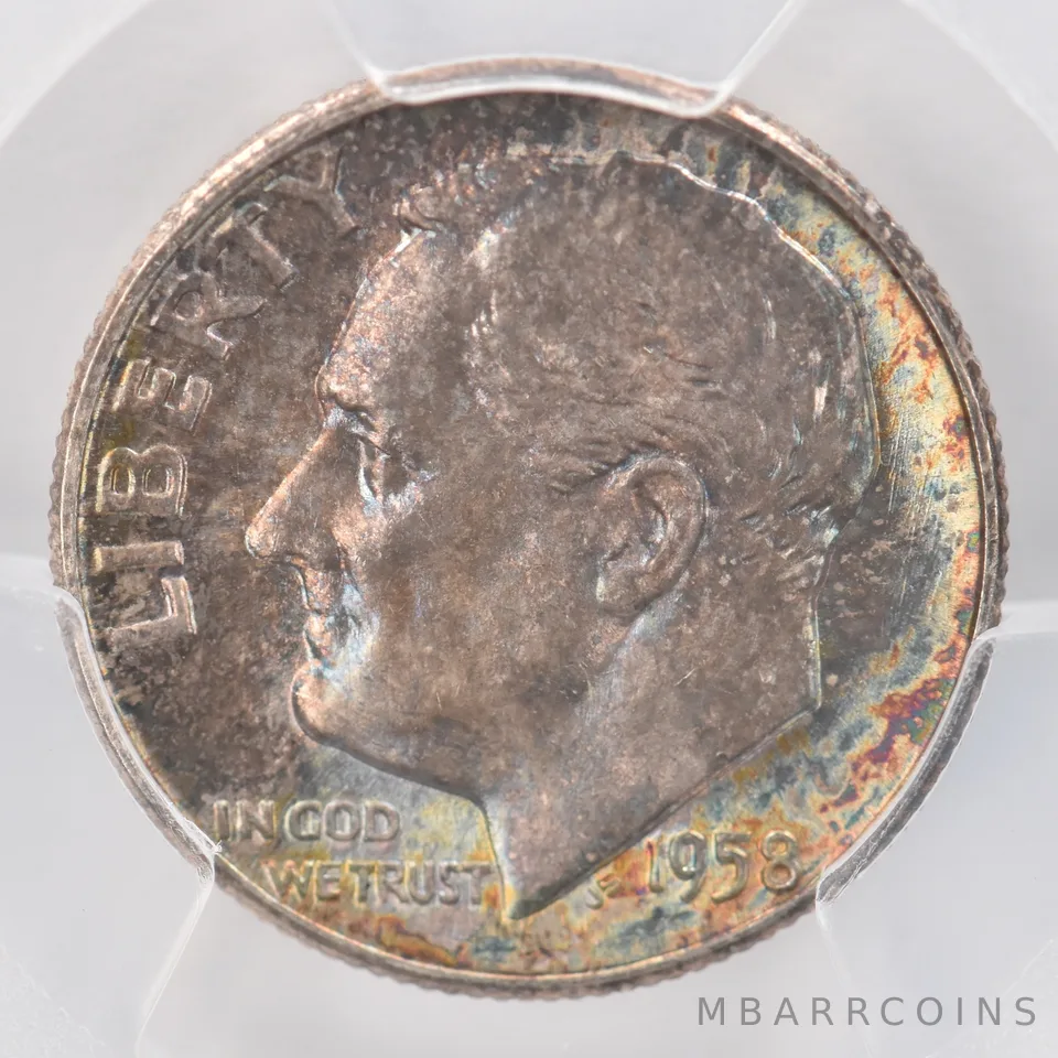 1958 Roosevelt Dime MS65 PCGS Beautiful Tone *0775