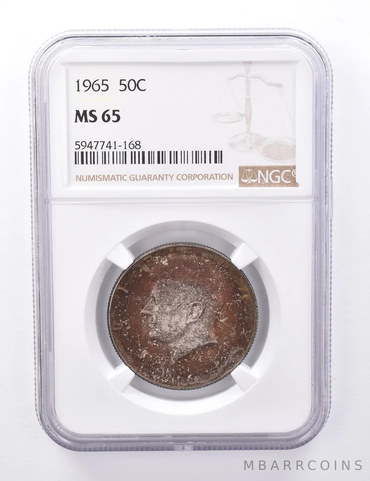 MS65 1965 Kennedy Half Dollar - Graded NGC Insane Tone *4408