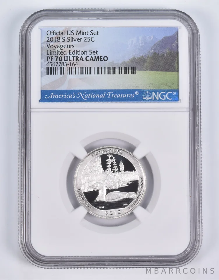 2018-S Silver PF70 ANT Voyageurs Quarter Limited Edition NGC