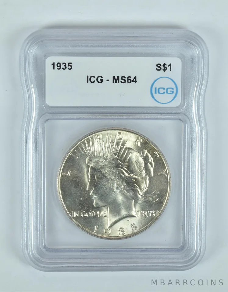 1935 Peace Silver Dollar MS64 ICG