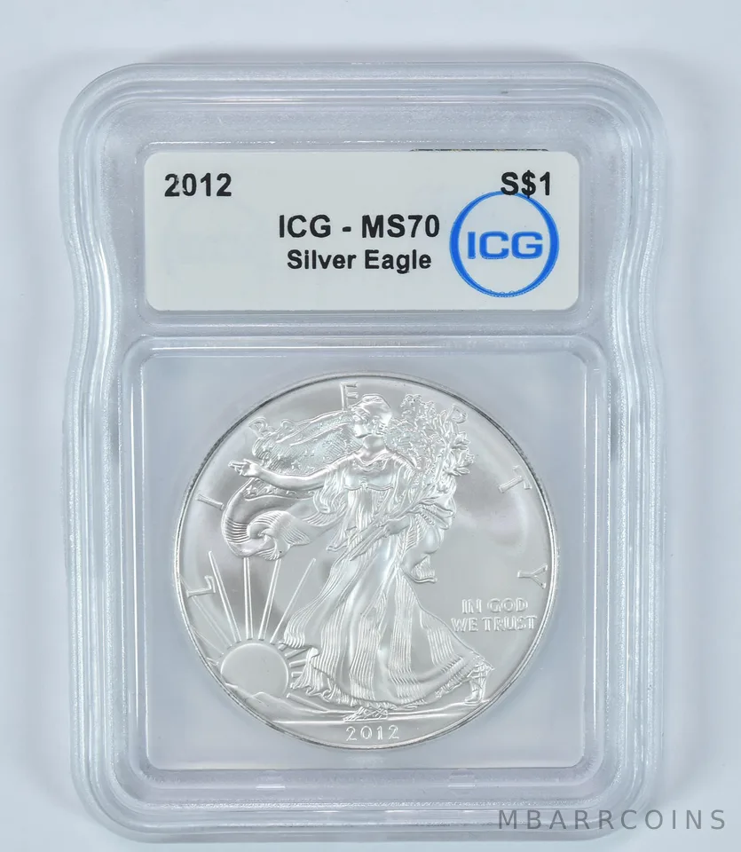 2012 American Silver Eagle MS70 ICG