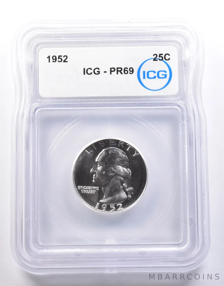 1952 Washington Quarter PR69 ICG *7238