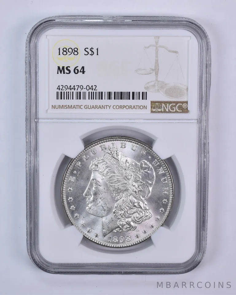 1898 Morgan Silver Dollar MS64 NGC Brown Label