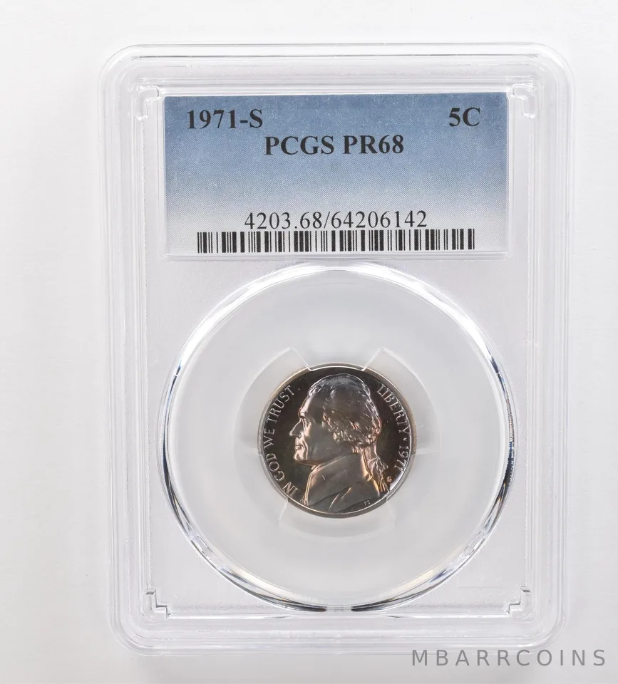 1971-S Jefferson Nickel PR68 PCGS Beautiful Tone *3290