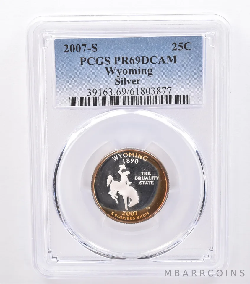 2007-S Washington State Quarter Wyoming Silver PR69 PCGS Peripheral Tone *8741