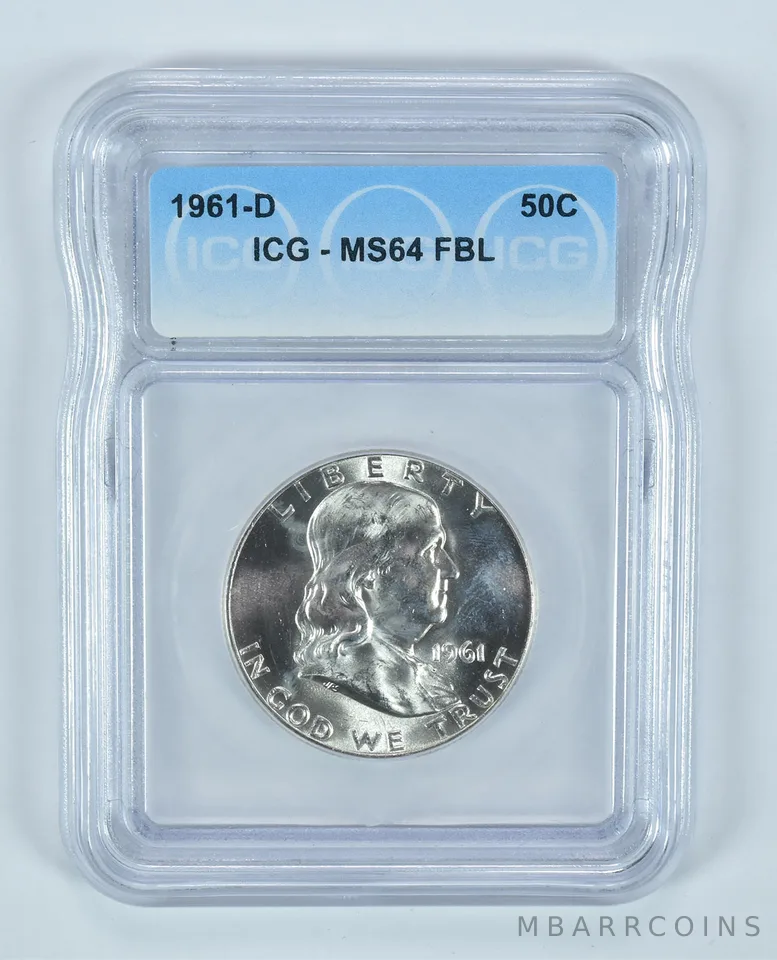 1961-D Franklin Half Dollar MS64 FBL ICG