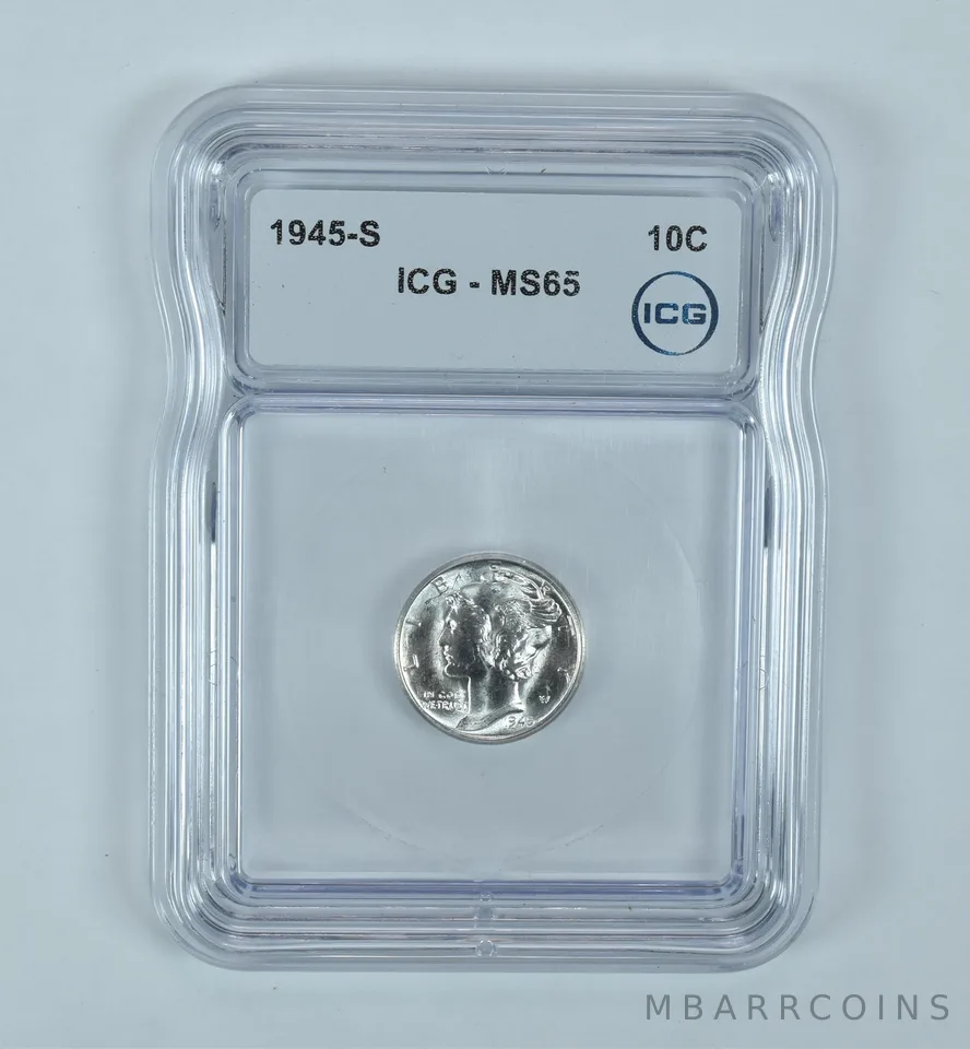 1945-S Mercury Dime MS65 ICG