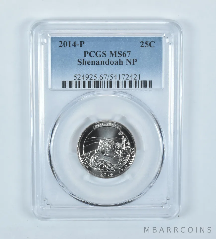 2014-P Washington Quarter ATB Shenandoah MS67 PCGS