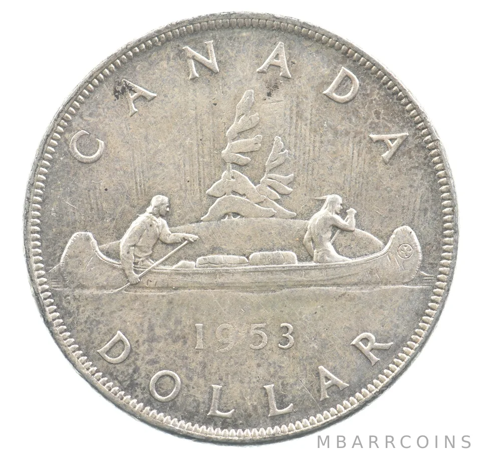 1953 Canada 1 Dollar Silver Voyageurs *4059