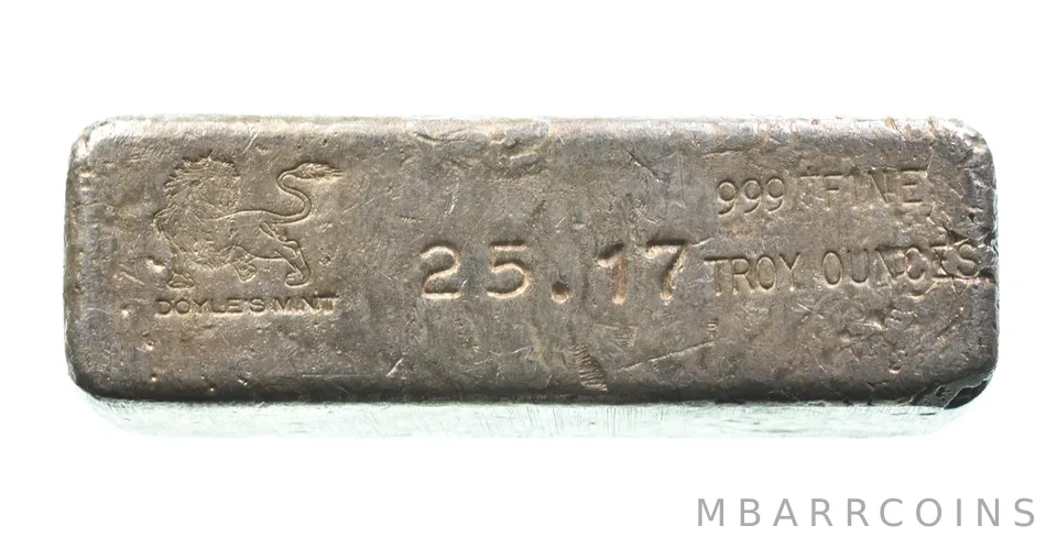 25.17 Troy Oz Silver Bar Doyle Mint *2595