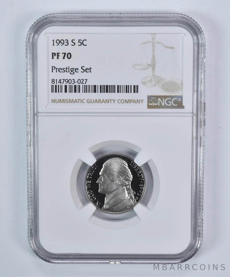 1993-S Jefferson Nickel Prestige Set PF70 NGC Brown Label