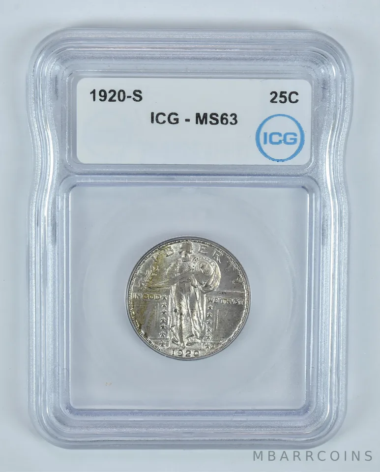 1920-S Standing Liberty Quarter MS63 ICG *9160