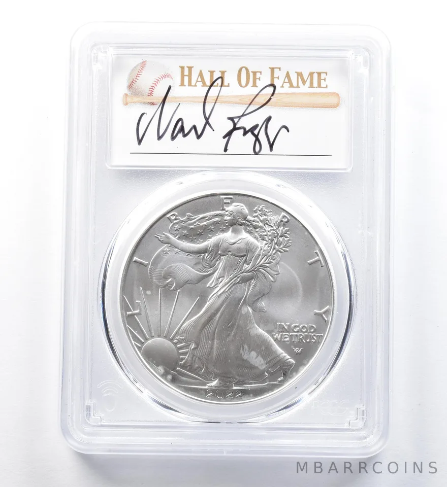 2022 American Silver Eagle Wade Boggs FDOI MS70 PCGS a1202