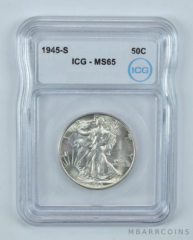 1945-S Walking Liberty Half Dollar MS65 ICG