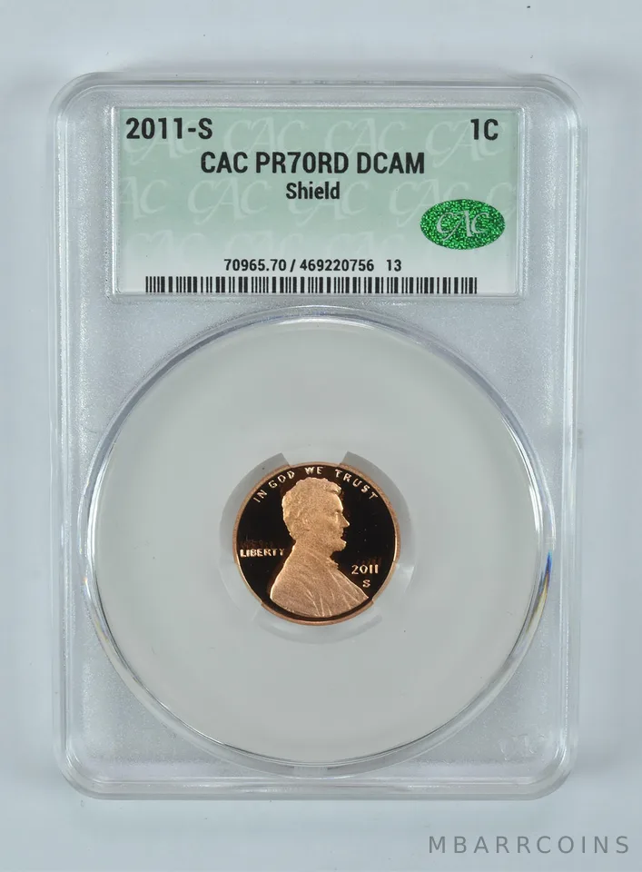 2011-S Lincoln Shield Cent PR70 RD DCAM CAC CACg
