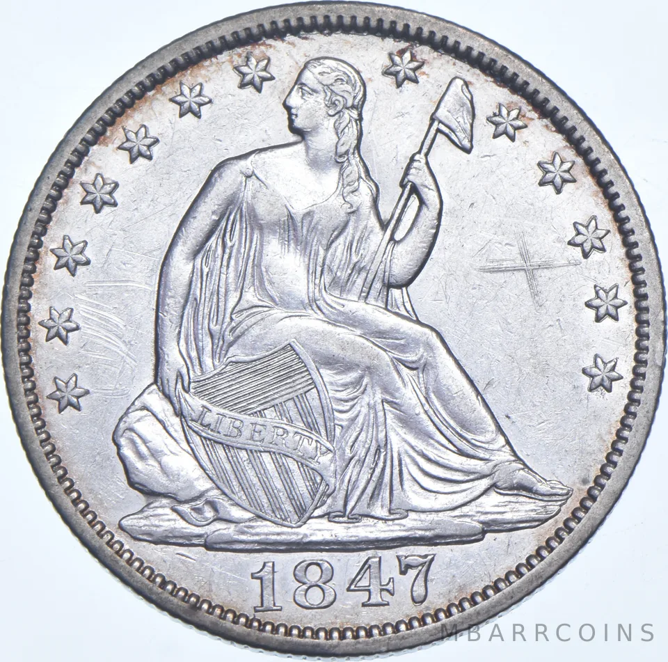 1847 Seated Liberty Half Dollar a9449