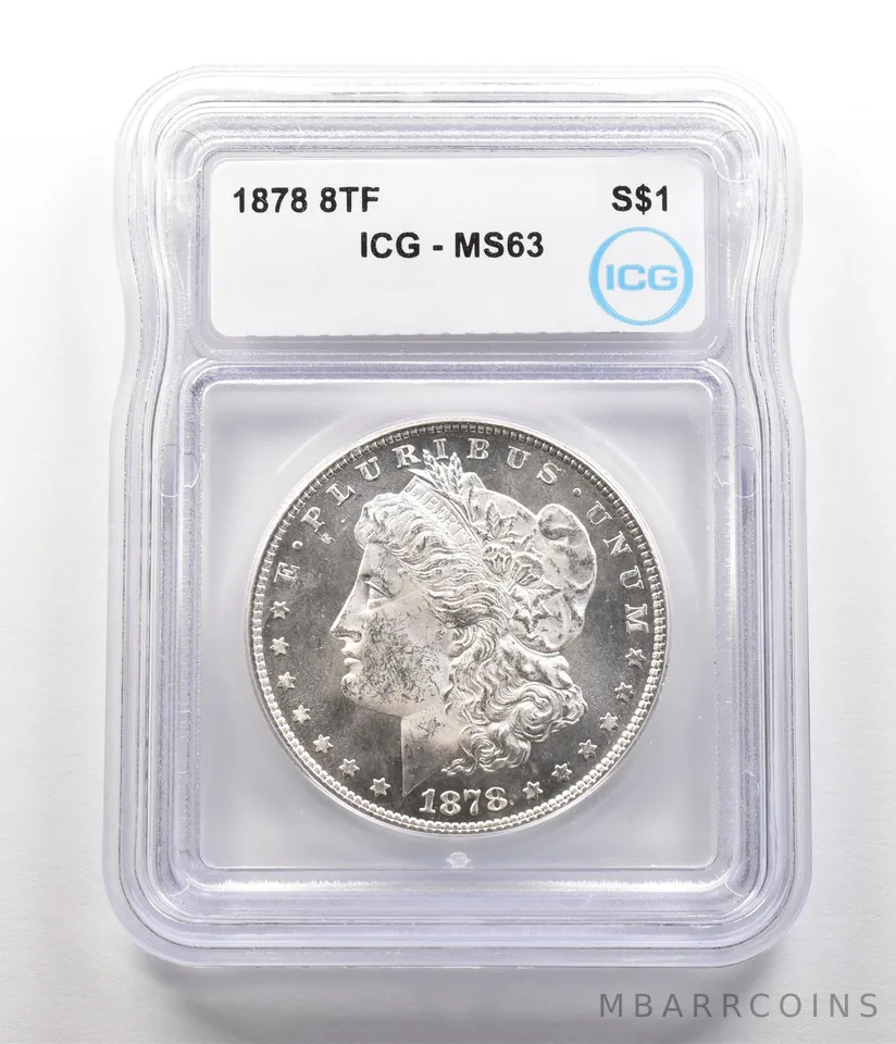 1878 8TF Morgan Silver Dollar MS63 ICG *6769