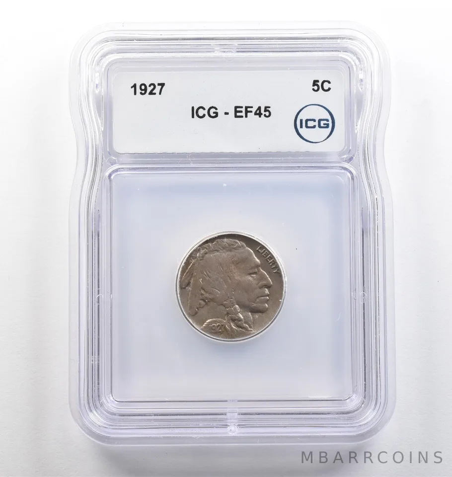 1927 Indian Head Buffalo Nickel EF45 ICG *4006