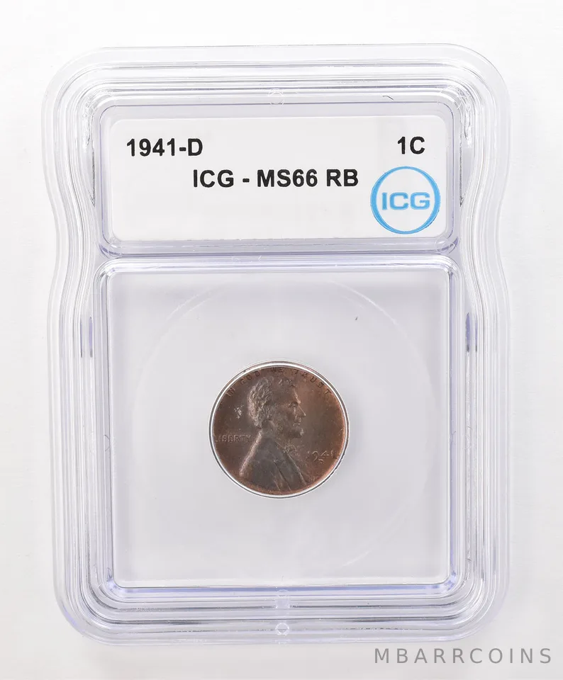 1941-D Lincoln Wheat Cent MS66 RB ICG Beautiful Tone a6654
