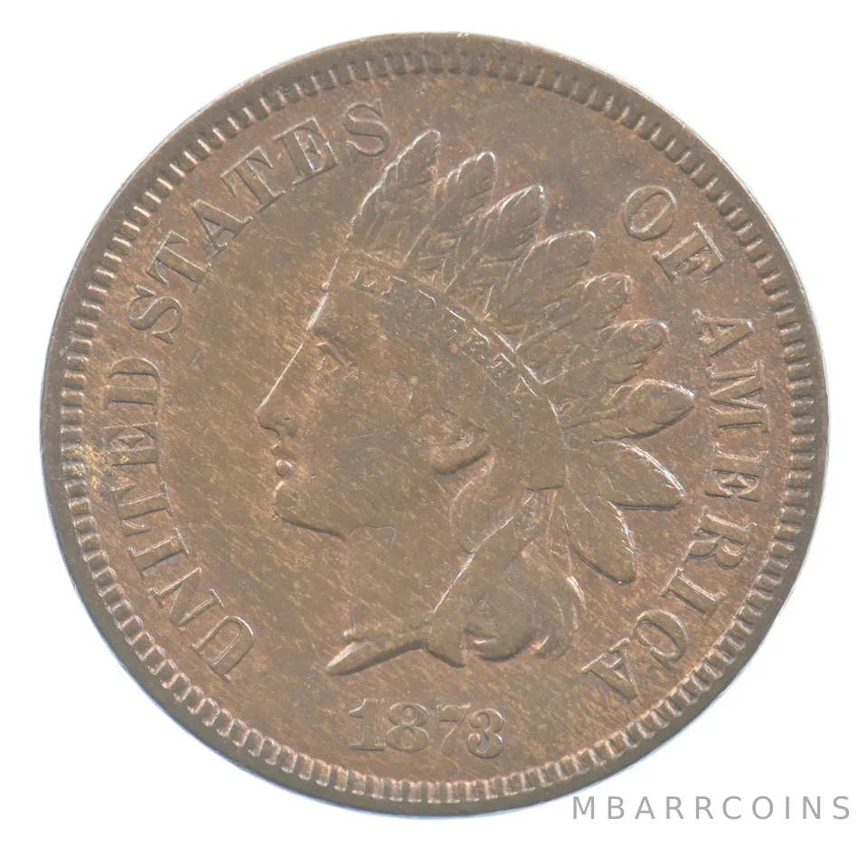 1873 Indian Head Cent Closed 3 *0180