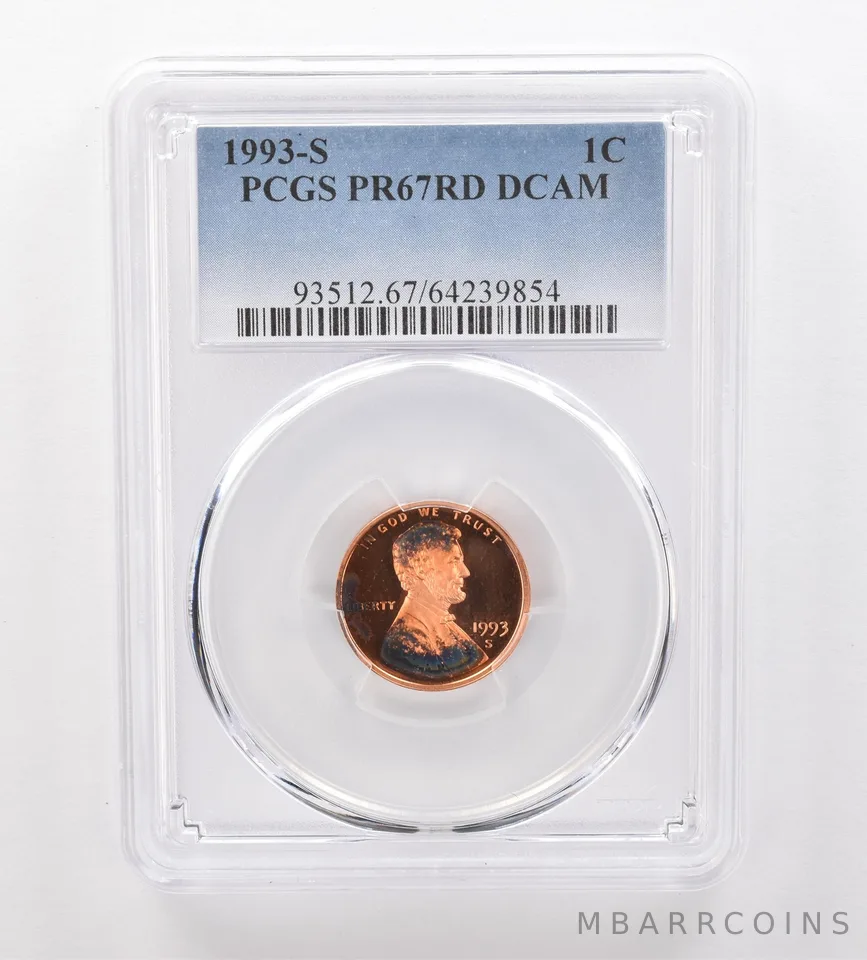 1993-S Lincoln Memorial Cent PR67 RD DCAM PCGS Beautiful Tone *2086