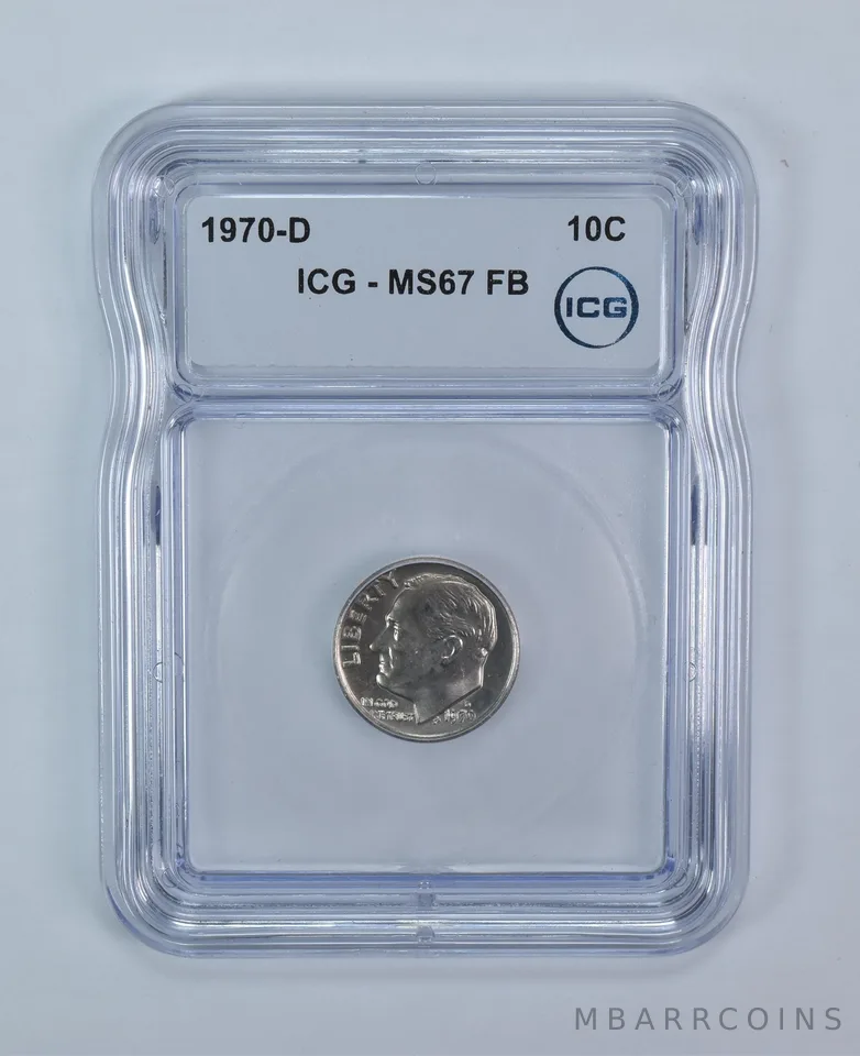 1970-D Roosevelt Dime MS67 FB ICG