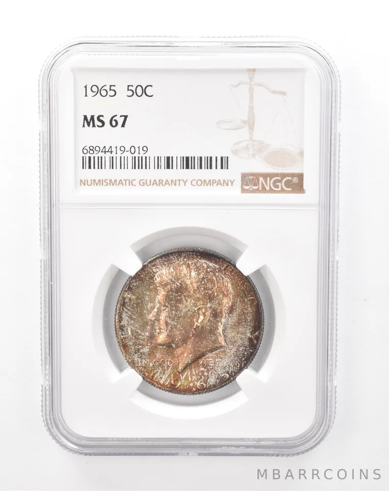 1965 Kennedy Half Dollar MS67 NGC Beautiful Tone *8020