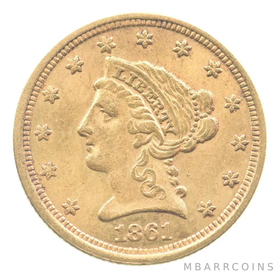 1861 $2.50 Liberty Head Gold Quarter Eagle *2961