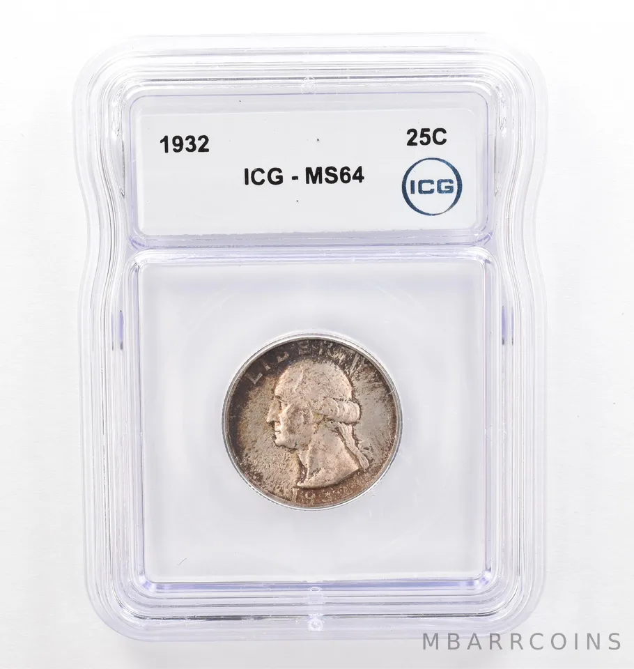 1932 Washington Quarter MS64 ICG Beautiful Tone *0215