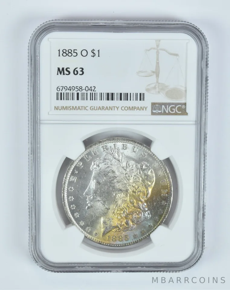 MS63 1885-O Morgan Silver Dollar NGC Beautifully Toned *7446