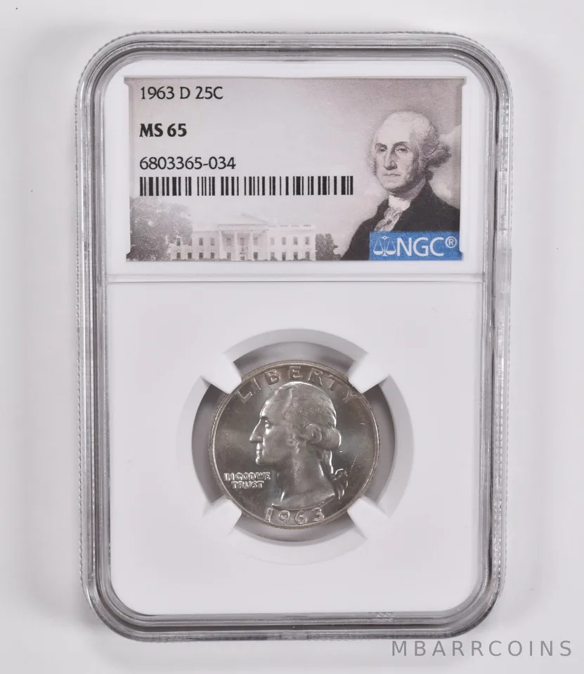 1963-D Washington Quarter MS65 NGC Special Label
