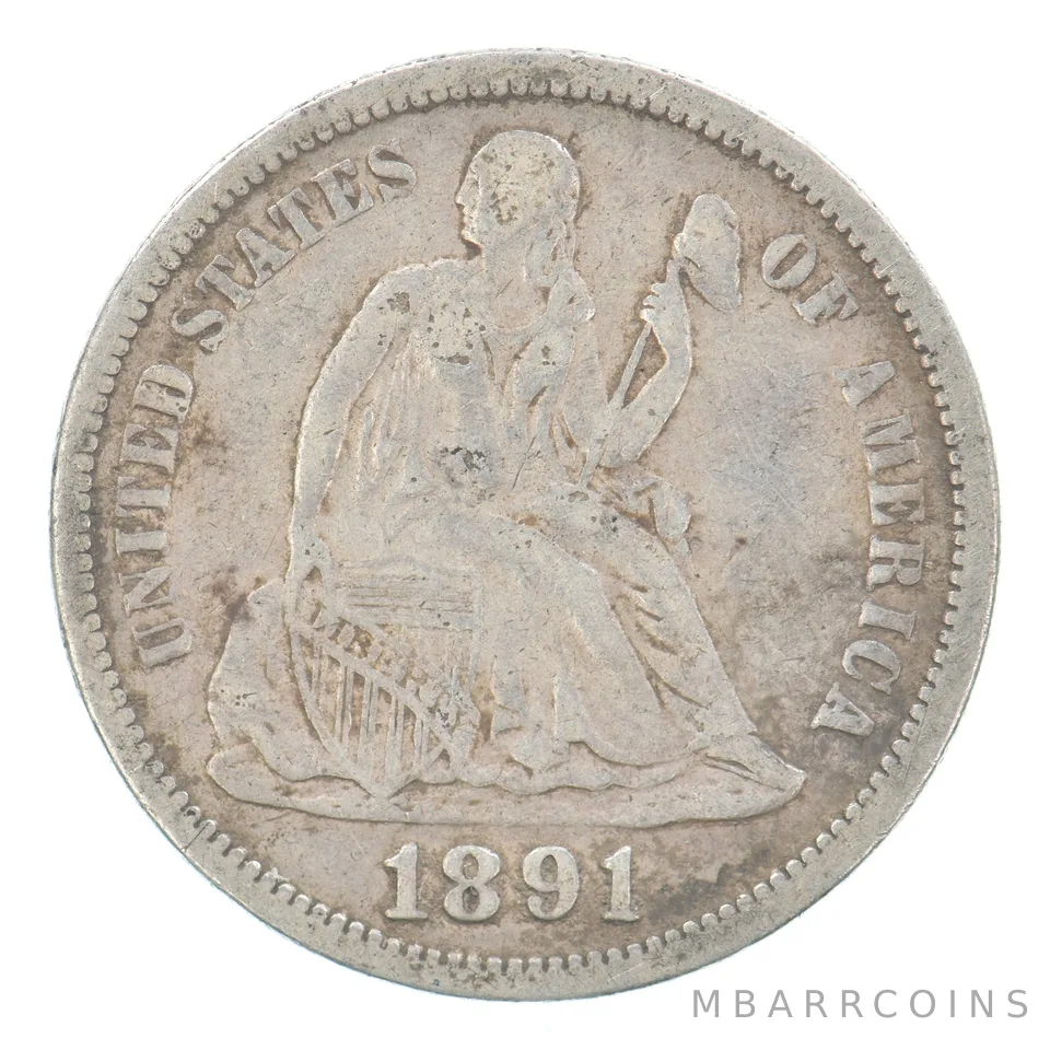 1891 Seated Liberty Dime Beautiful Tone *0705