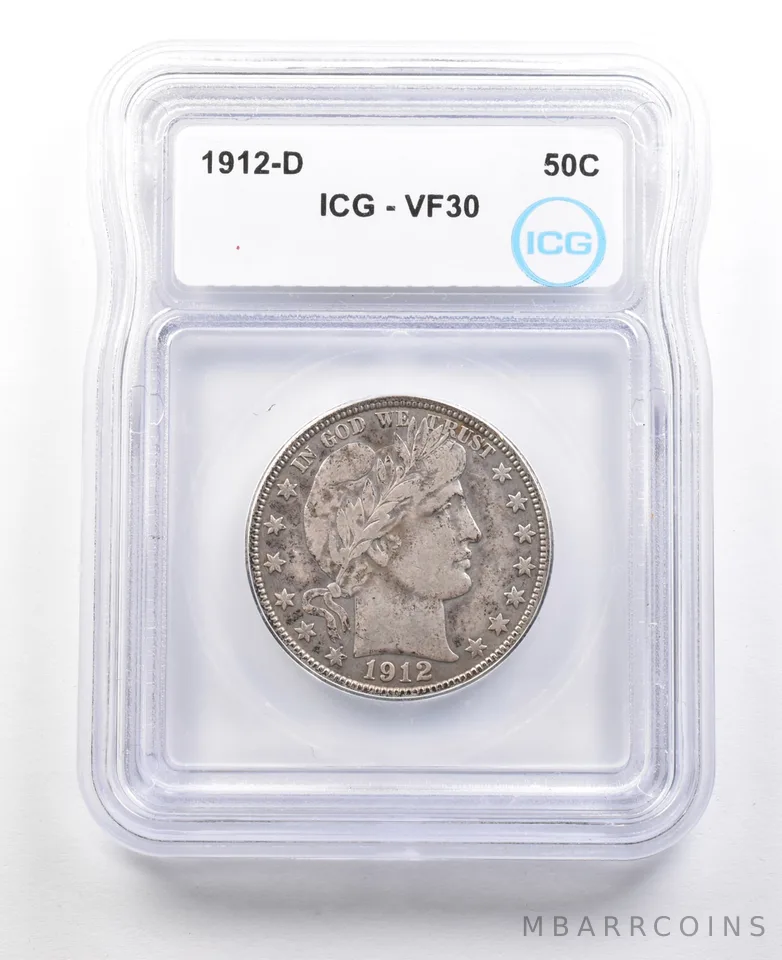 1912-D Barber Half Dollar VF30 ICG *3552