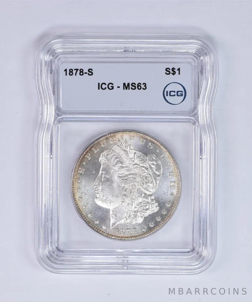 1878-S Morgan Silver Dollar MS63 ICG Peripheral Tone *8007