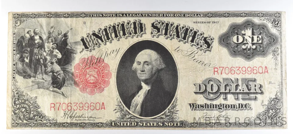 1917 $1 US Legal Tender Note Large Note Red Seal *5626