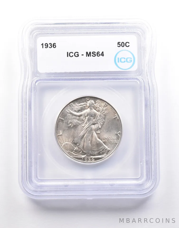 1936 Walking Liberty Half Dollar MS64 ICG a5221