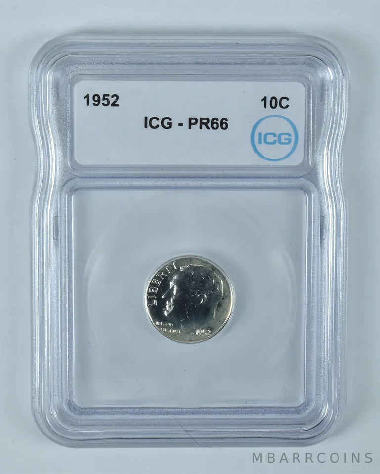1952 Roosevelt Dime PR66 ICG