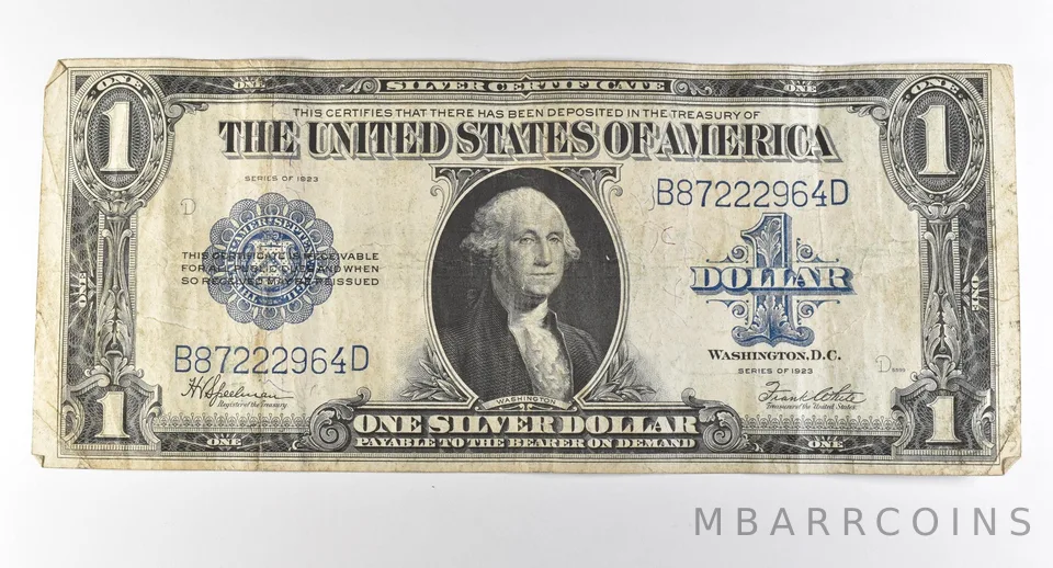 1923 $1 Silver Certificate Large Note Blue Seal *2919