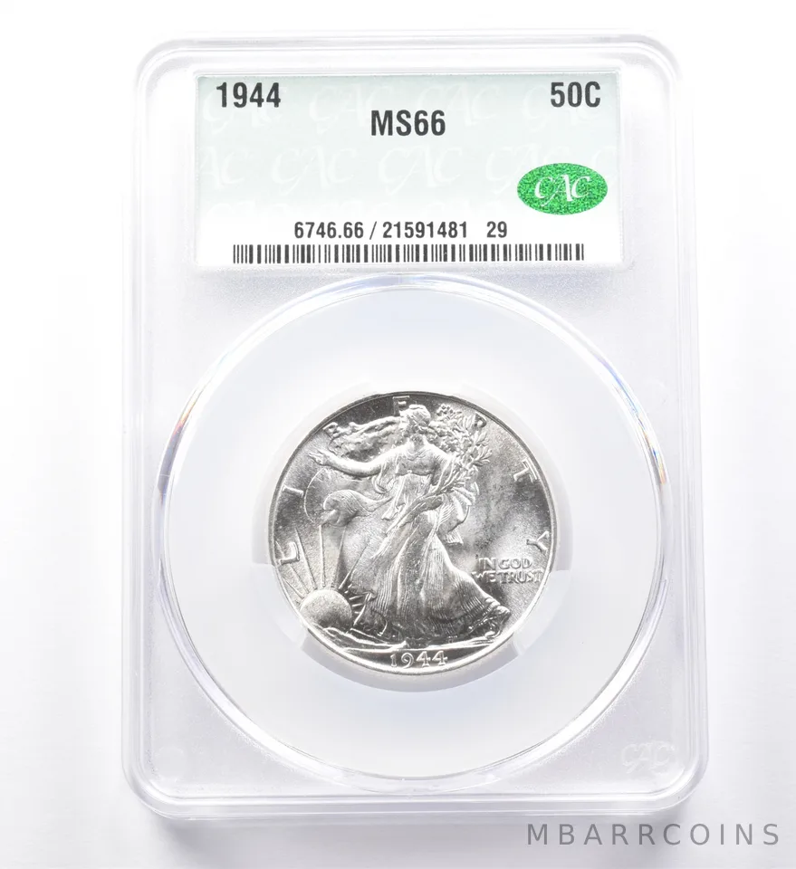 1944 Walking Liberty Half Dollar MS66 CAC *0002