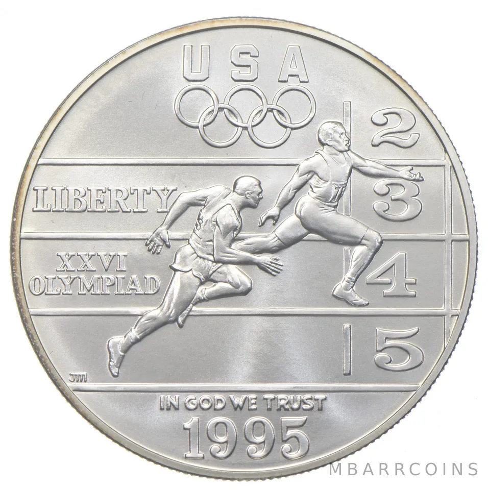 1995-D Unc Olympic Track & Field Commemorative Silver Dollar $1