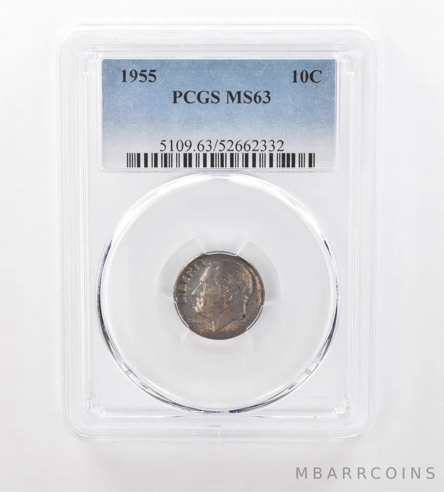 1955 Roosevelt Dime MS63 PCGS Beautiful Tone *1025