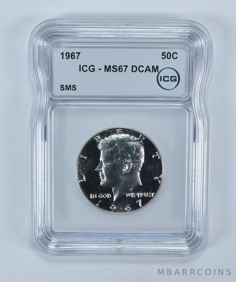 1967 Kennedy Half Dollar SMS MS67 DCAM ICG