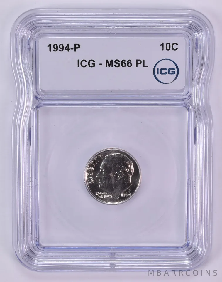 1994-P Roosevelt Dime MS66 PL ICG