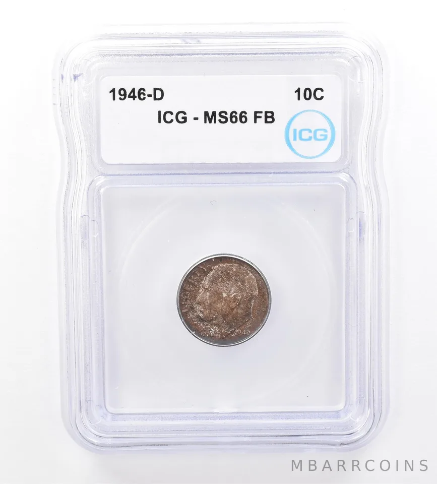 1946-D Roosevelt Dime MS66 FB ICG Beautiful Tone *1693
