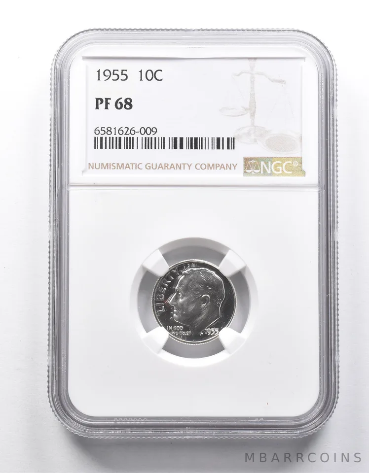 PF68 1955 Roosevelt Dime NGC *9962