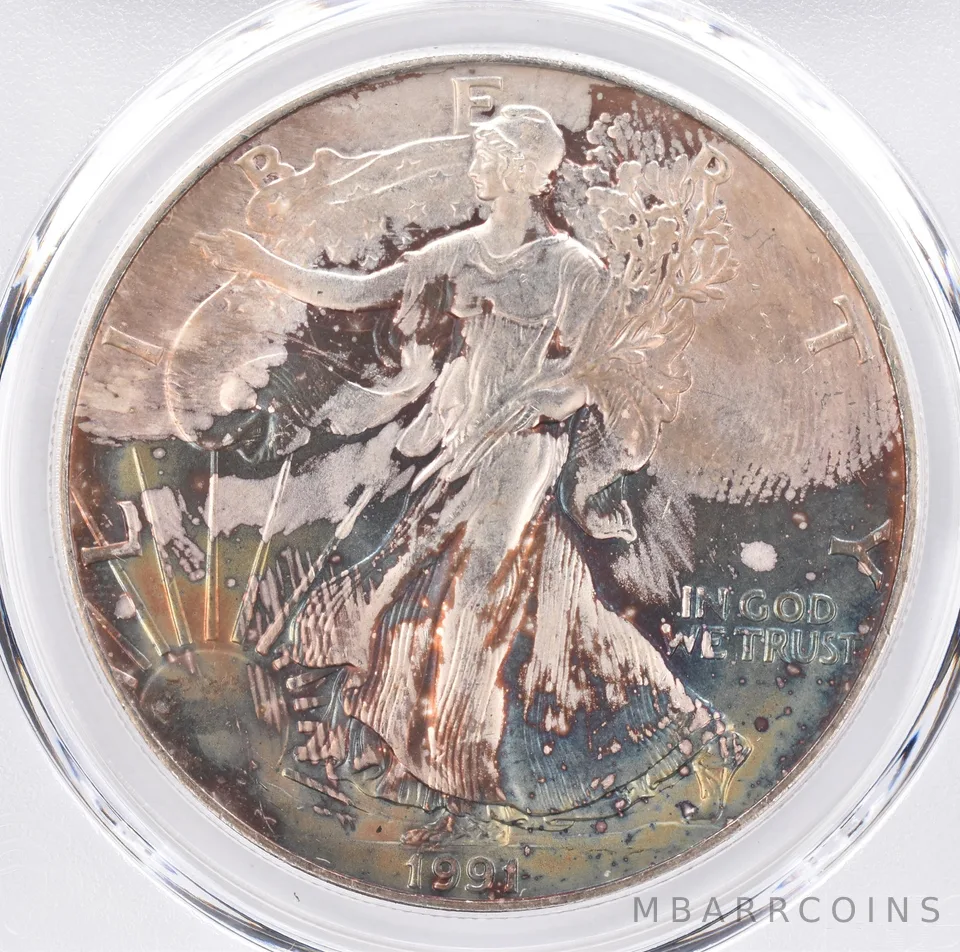 1991 American Silver Eagle MS63 PCGS Beautiful Tone *1514