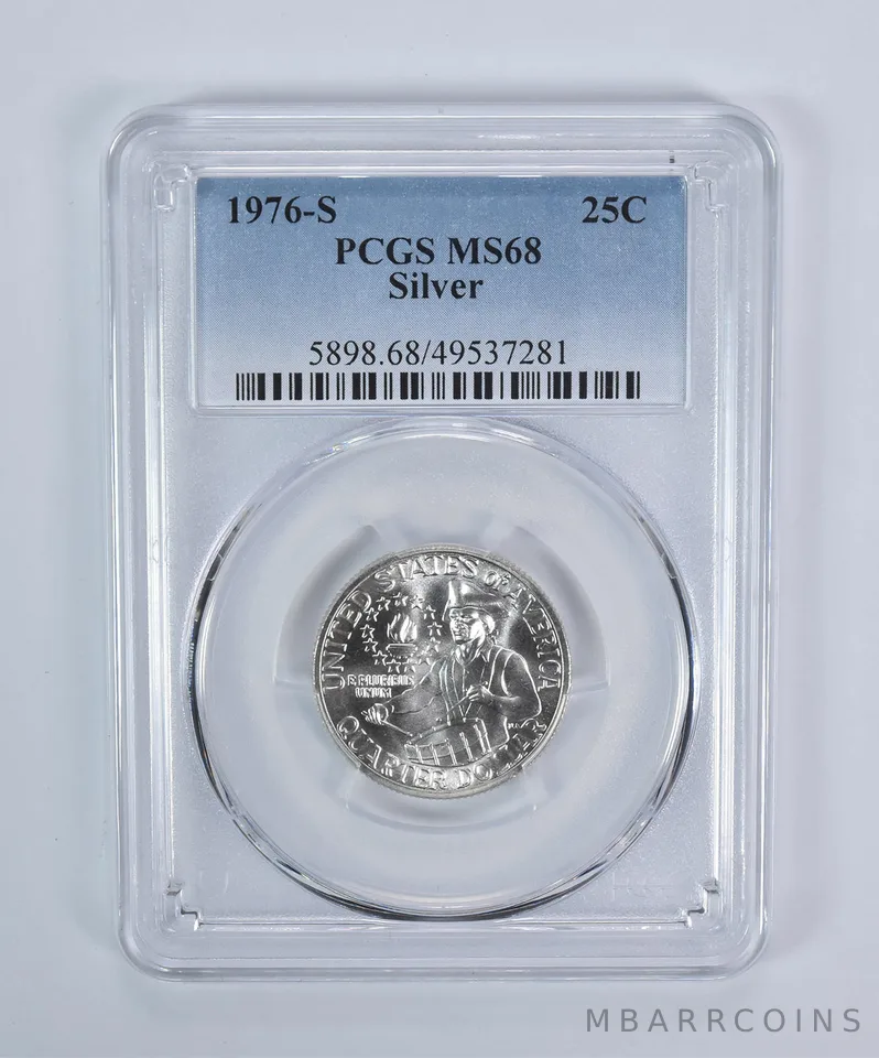 1976-S Washington Quarter Silver MS68 PCGS Blue Label